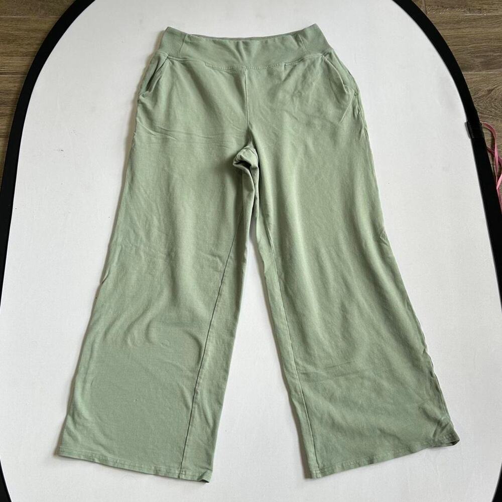 Free people inspired green wide leg pant